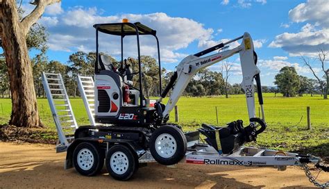 mini digger on trailer|trailer to haul mini excavator.